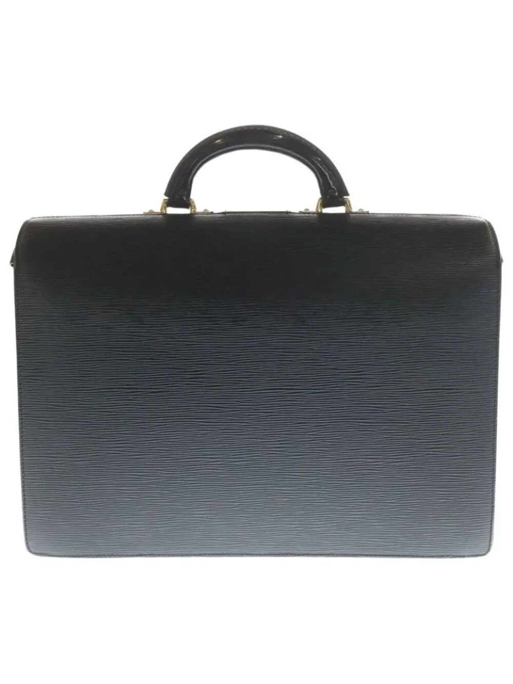 Louis Vuitton Epi Serviette Fermoir Gold Hand Business Bag Black - Picture 2 of 6